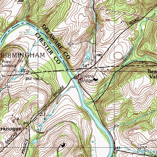 Topographic Map of Smith Bridge, DE