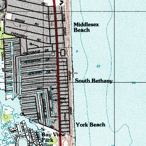 Topographic Map of South Bethany, DE