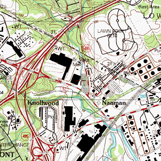 Topographic Map of South Branch Naaman Creek, DE