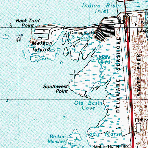Topographic Map of Southwest Point, DE