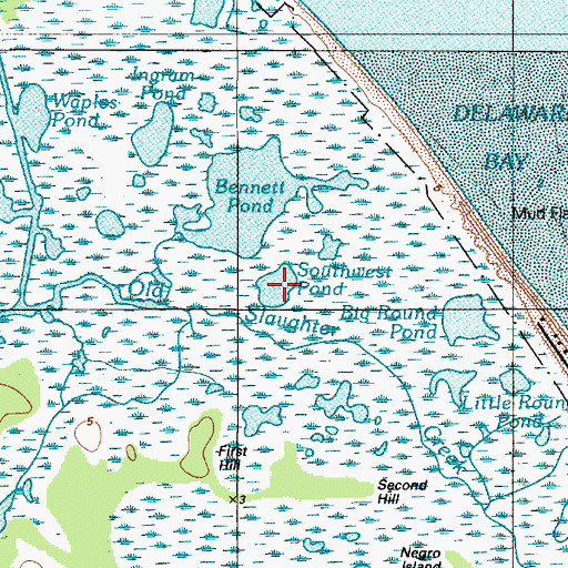 Topographic Map of Southwest Pond, DE