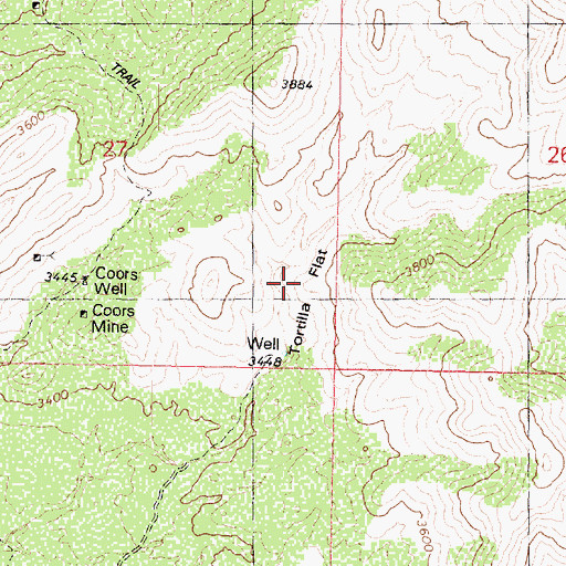 Topographic Map of Tortilla Flat, AZ