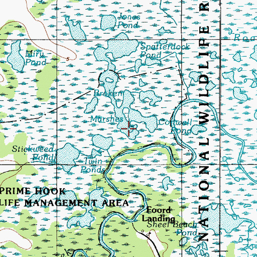 Topographic Map of Spatterdock Pond, DE
