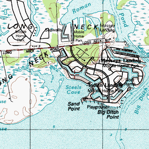 Topographic Map of Steels Cove, DE