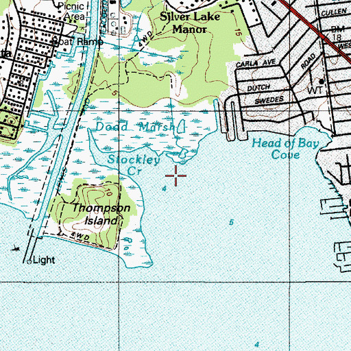 Topographic Map of Stockley Creek, DE
