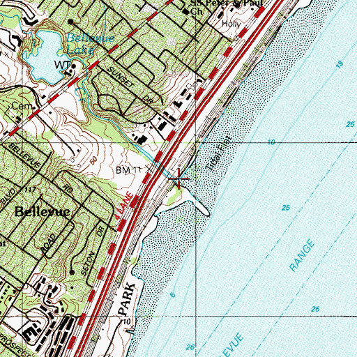Topographic Map of Stoney Creek, DE