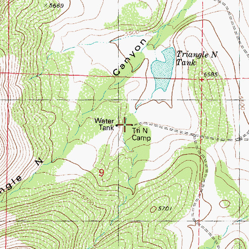 Topographic Map of Triangle N Camp, AZ