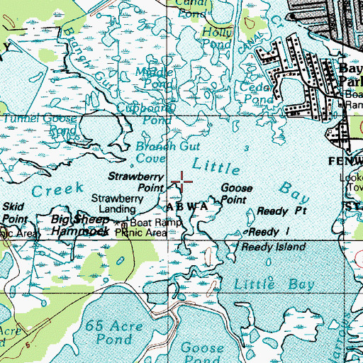 Topographic Map of Strawberry Point, DE