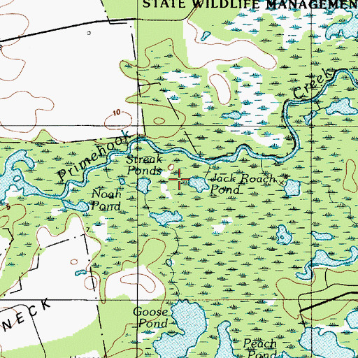Topographic Map of Streak Ponds, DE