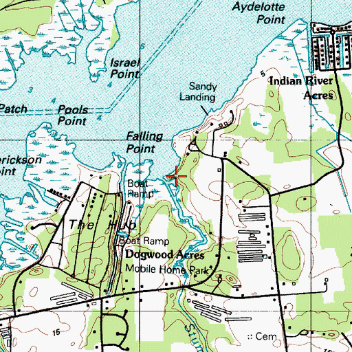 Topographic Map of Stump Creek, DE