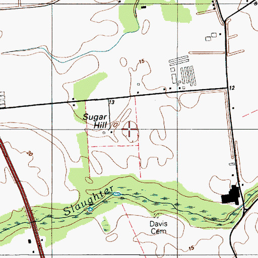 Topographic Map of Sugar Hill, DE