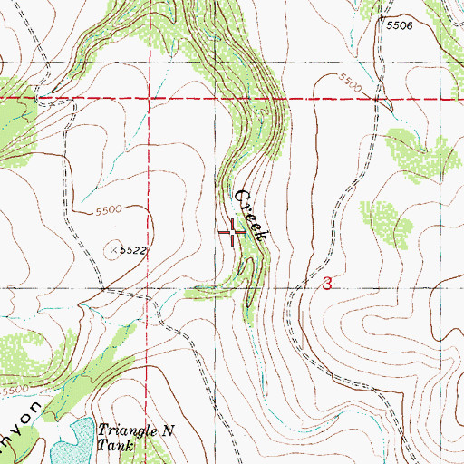 Topographic Map of Triangle N Canyon, AZ