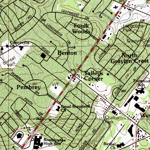 Topographic Map of Talleys Corner, DE