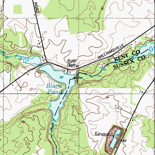 Topographic Map of Tantrough Branch, DE