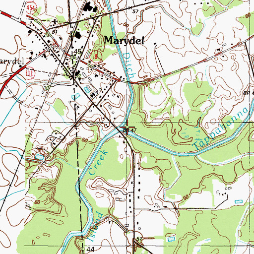 Topographic Map of Tappahanna Ditch, DE