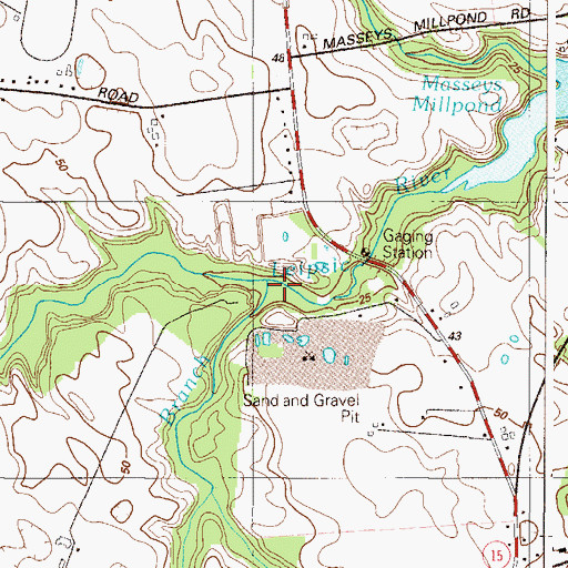 Topographic Map of Taylor Branch, DE