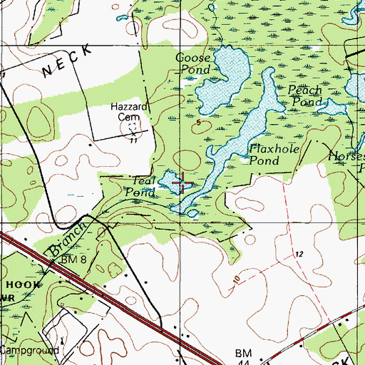 Topographic Map of Teal Pond, DE