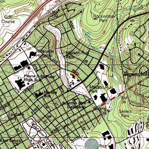 Topographic Map of Temple Beth Emeth, DE