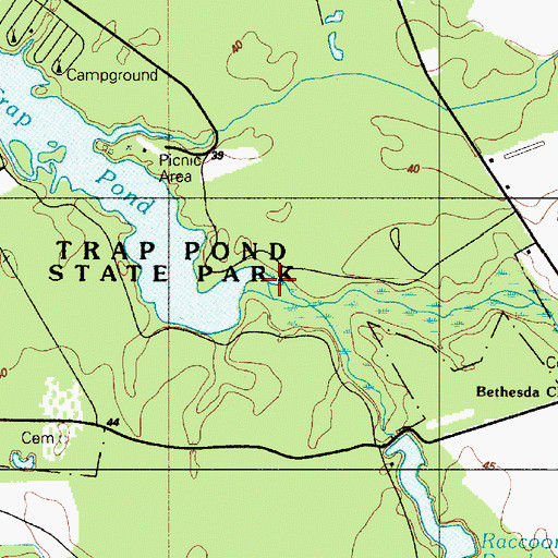 Topographic Map of Thompson Branch, DE