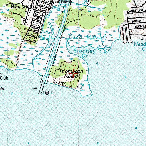 Topographic Map of Thompson Island, DE