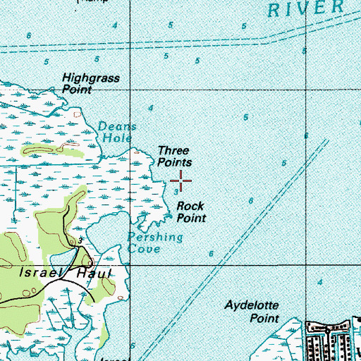 Topographic Map of Three Points, DE