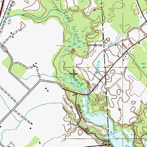 Topographic Map of Tidy Island Creek, DE