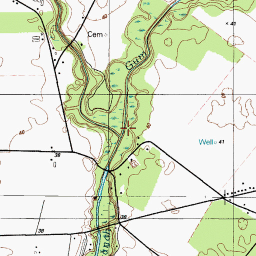 Topographic Map of Toms Dam Branch, DE