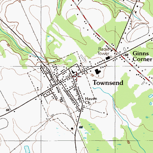 Topographic Map of Townsend, DE