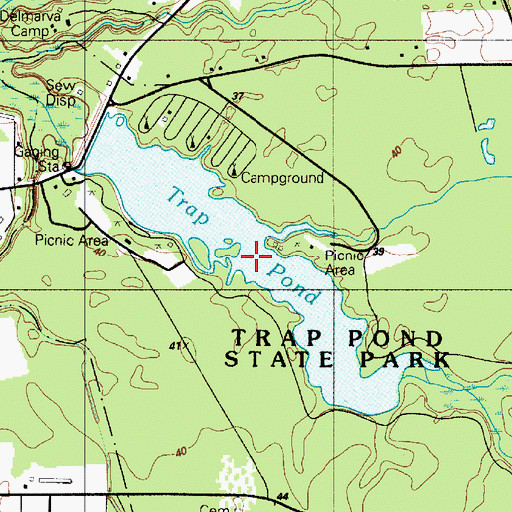Topographic Map of Trap Pond, DE
