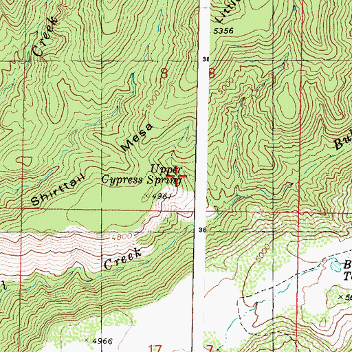 Topographic Map of Upper Cypress Spring, AZ