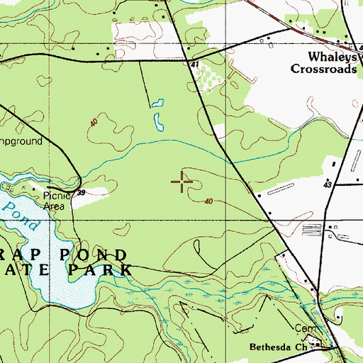Topographic Map of Trussum Pond, DE