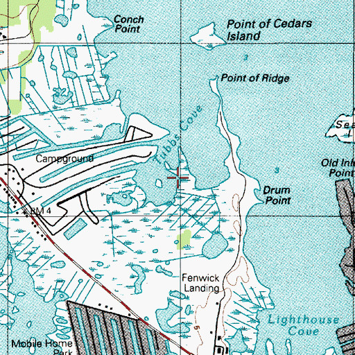 Topographic Map of Tubbs Cove, DE