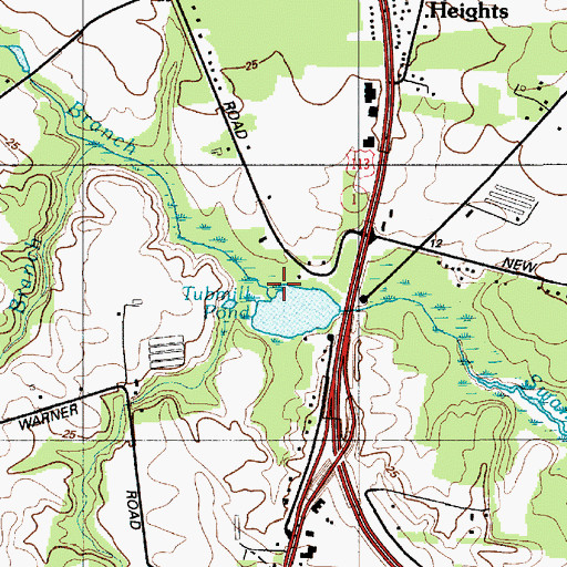 Topographic Map of Tubmill Branch, DE