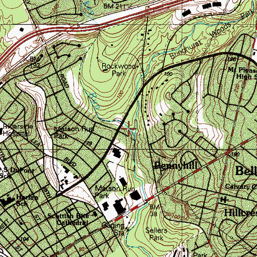 Topographic Map of Turkey Run, DE