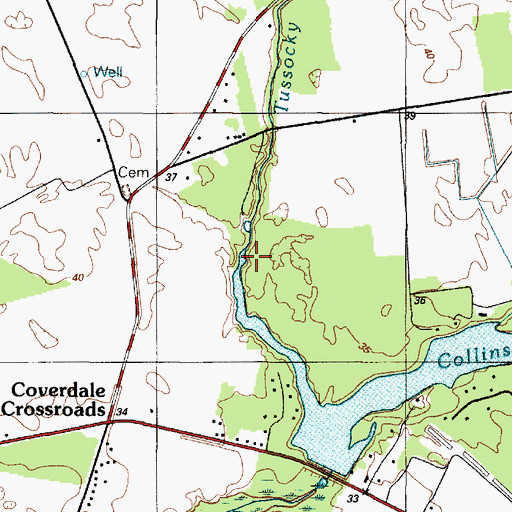 Topographic Map of Tussocky Branch, DE