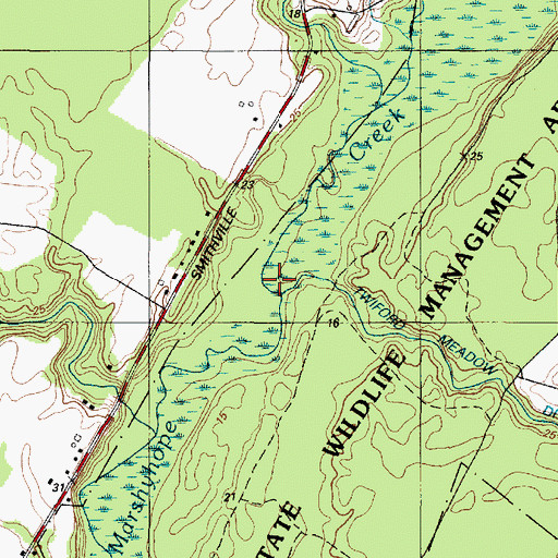 Topographic Map of Twiford Meadow Ditch, DE