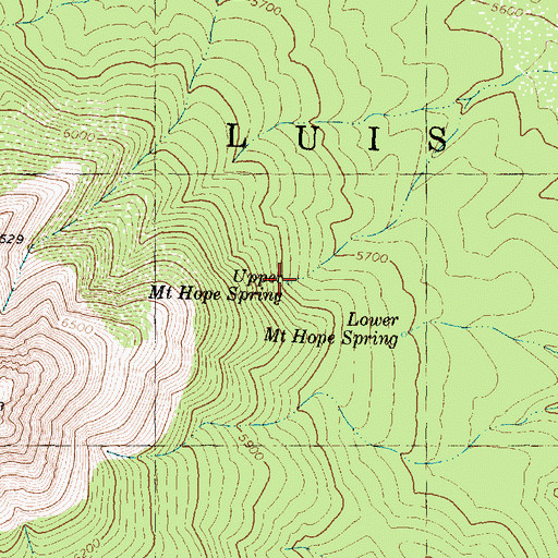 Topographic Map of Upper Mount Hope Spring, AZ