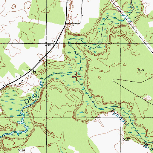 Topographic Map of Tyndall Branch, DE