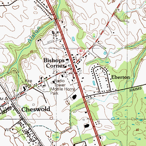 Topographic Map of Immanuel Union United Methodist Church, DE
