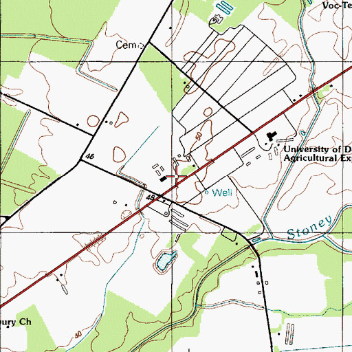 Topographic Map of University of Delaware Carvel Research and Education Center, DE