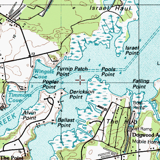 Topographic Map of Vines Creek, DE