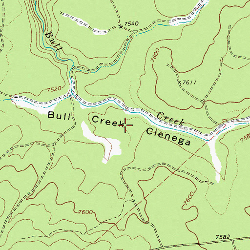 Topographic Map of Bull Creek Cienega, AZ