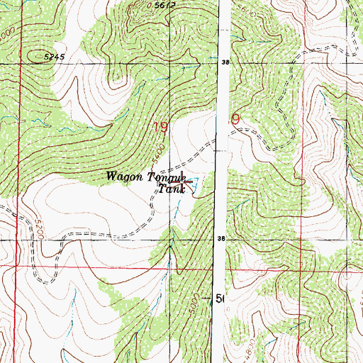 Topographic Map of Wagon Tongue Tank, AZ