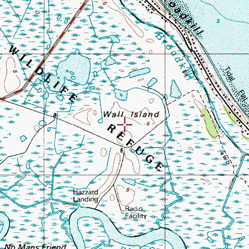 Topographic Map of Wall Island, DE
