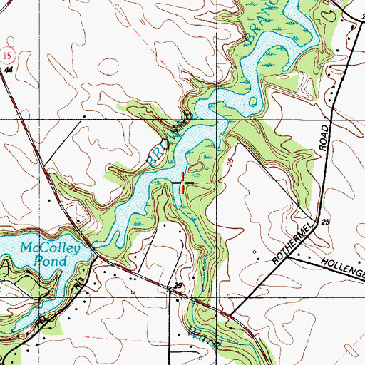Topographic Map of Ward Branch, DE