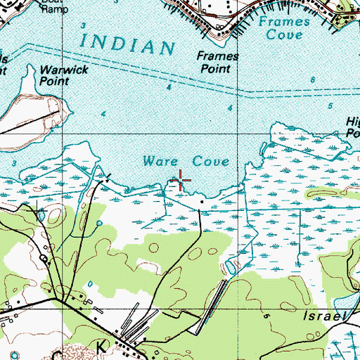 Topographic Map of Ware Cove, DE