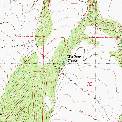 Topographic Map of Walker Tank, AZ