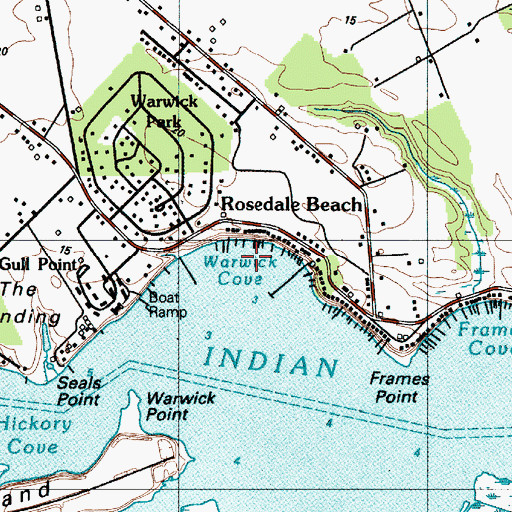 Topographic Map of Warwick Cove, DE