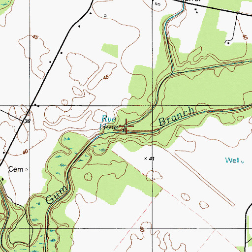 Topographic Map of West Branch Gum Branch, DE