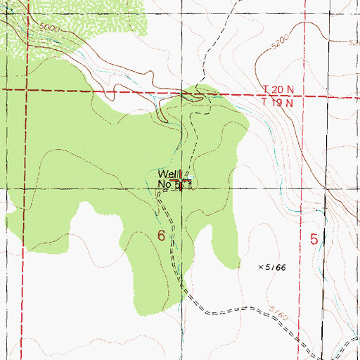 Topographic Map of Well Number Five, AZ